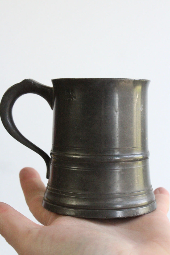 3 Antique Pewter Tankards - Kernow Furniture