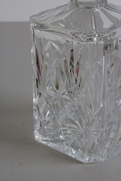 Vintage Quality Whisky Gin Cut Glass Square Decanter - Kernow Furniture