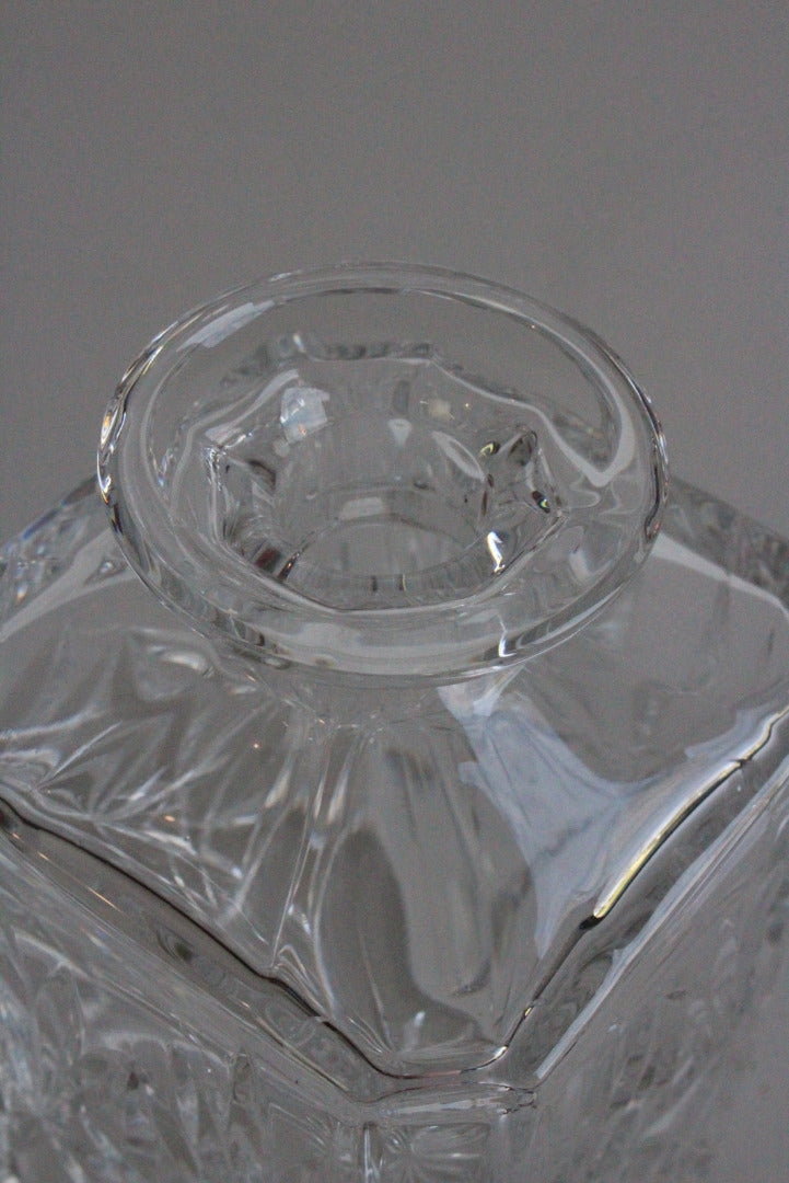 Vintage Quality Whisky Gin Cut Glass Square Decanter - Kernow Furniture