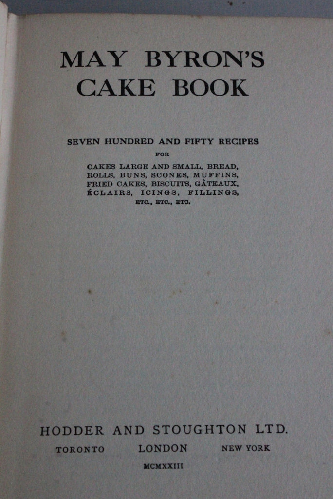 May Byrons Cake Book - Kernow Furniture