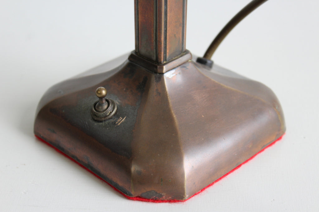 Early 20th Century Antique Copper Desk Lamp - Kernow Furniture
