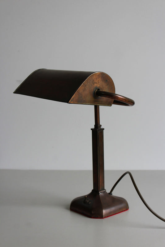 Early 20th Century Antique Copper Desk Lamp - Kernow Furniture