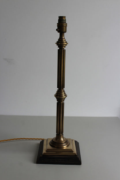 Large Antique Brass Table Lamp - Kernow Furniture