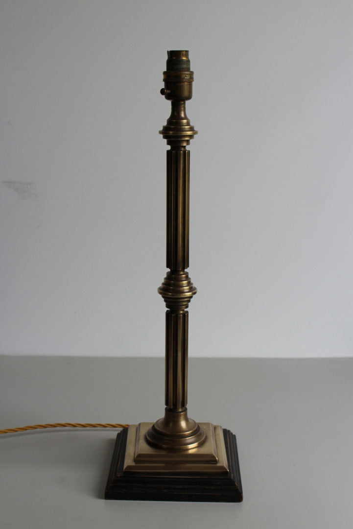 Large Antique Brass Table Lamp - Kernow Furniture