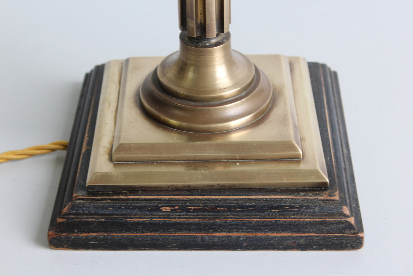 Large Antique Brass Table Lamp - Kernow Furniture