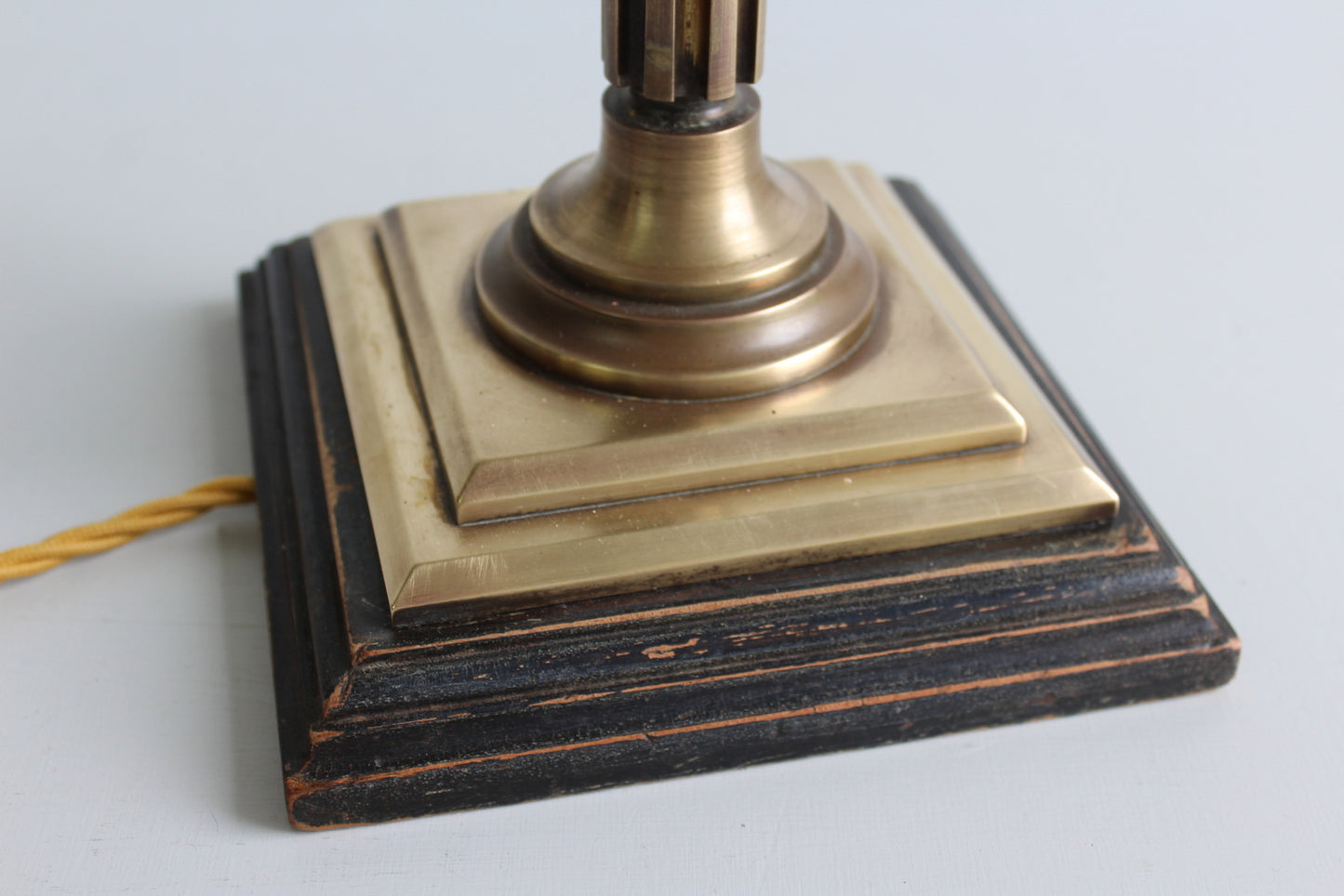 Large Antique Brass Table Lamp - Kernow Furniture