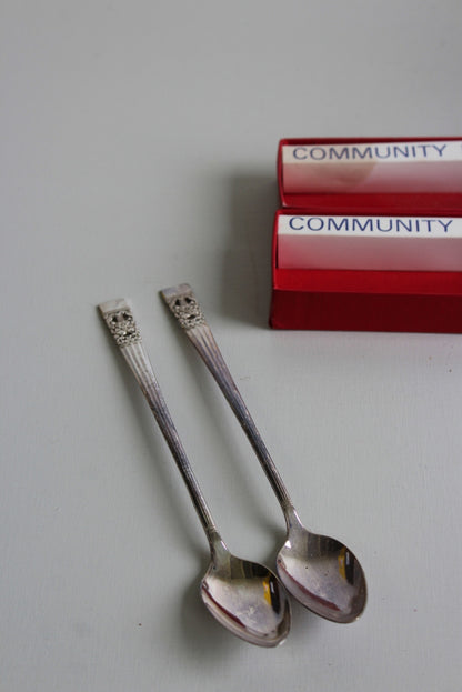 Pair Oneida Community Plate Spoons - Kernow Furniture