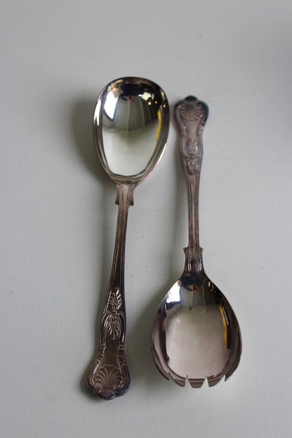 Vintage EPNS Salad Servers - Kernow Furniture