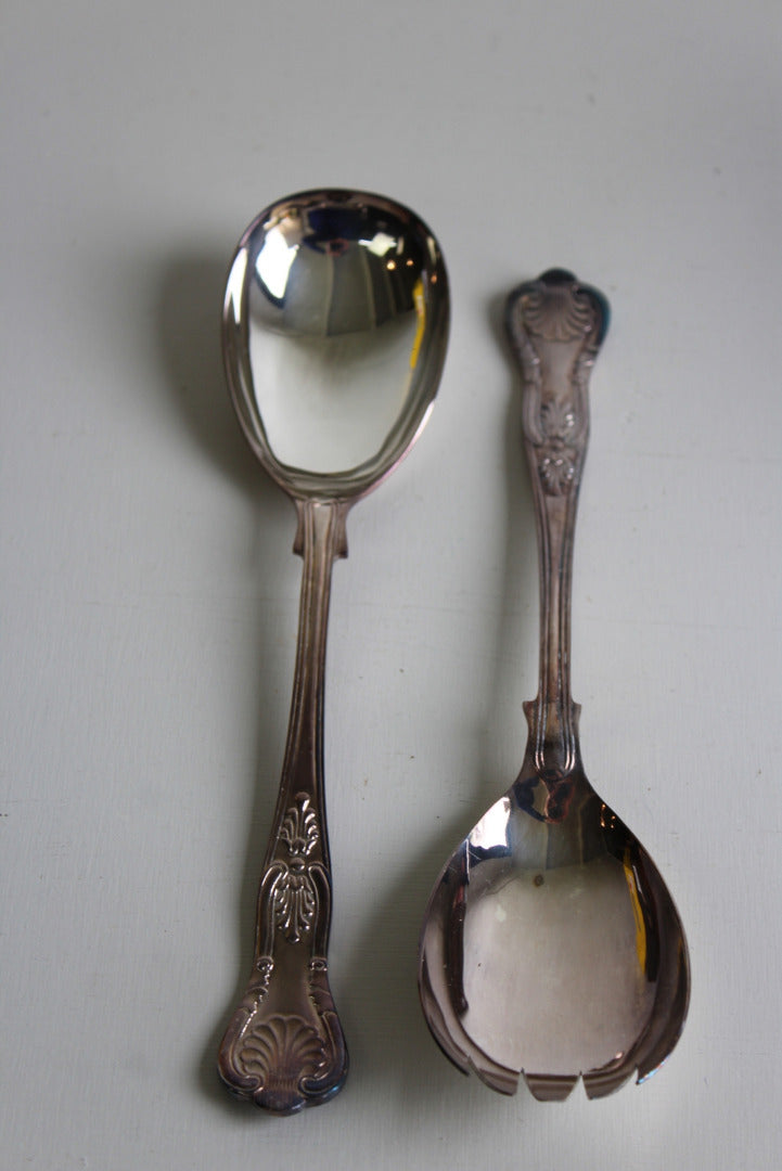 Vintage EPNS Salad Servers - Kernow Furniture