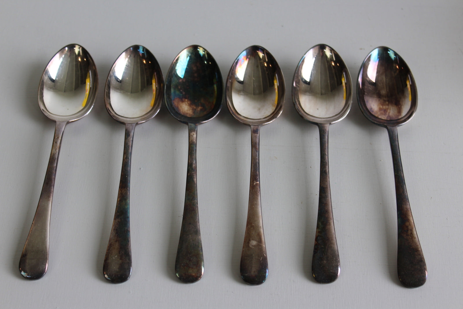 6 Vintage Epns Dessert Spoon - Kernow Furniture