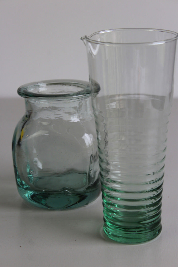 Vintage Green Glass Pot - Kernow Furniture