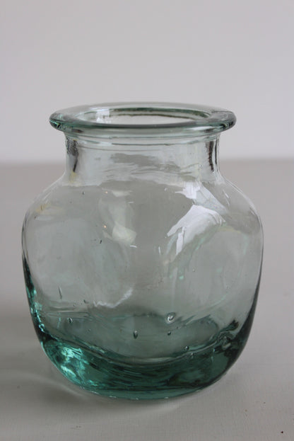 Vintage Green Glass Pot - Kernow Furniture