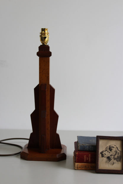Deco Style Wooden Table Lamp - Kernow Furniture