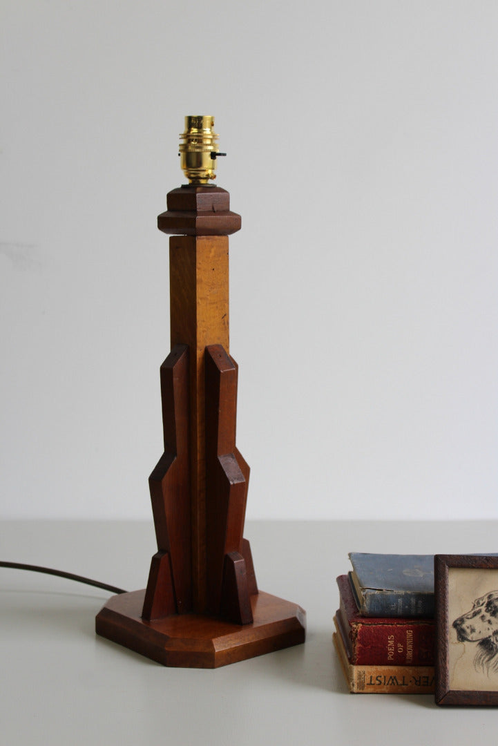 Deco Style Wooden Table Lamp - Kernow Furniture