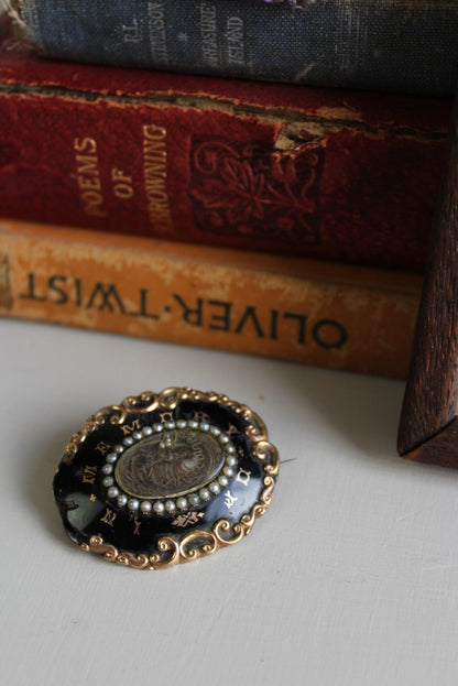 Antique Victorian Mourning Brooch - Kernow Furniture