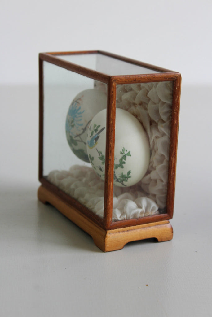 Pair Vintage Hand Painted Oriental Eggs - Kernow Furniture