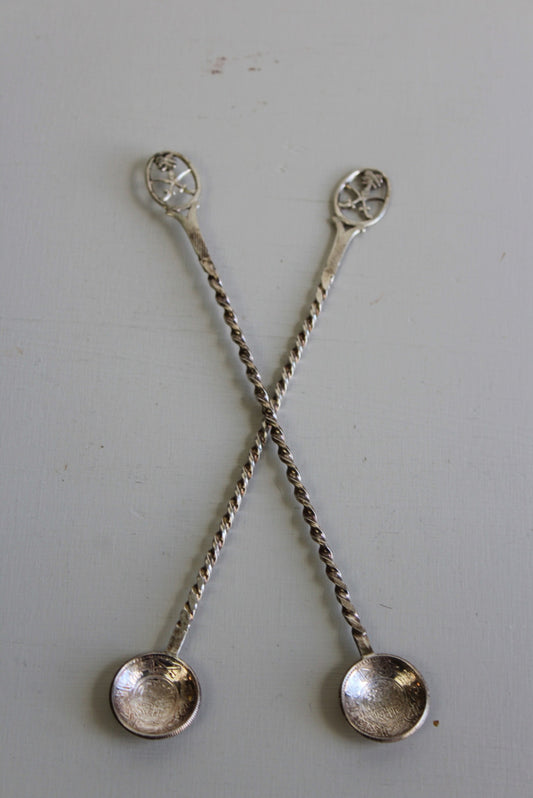 Pair Saudi Arabian Silver Teaspoons - Kernow Furniture