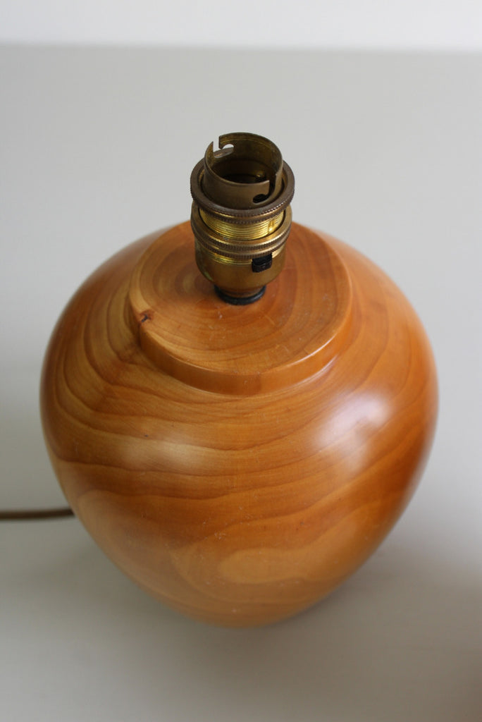 Pair Turned Wooden Table Lamps - Kernow Furniture
