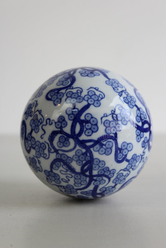 Blue & White Decorative Ball - Kernow Furniture