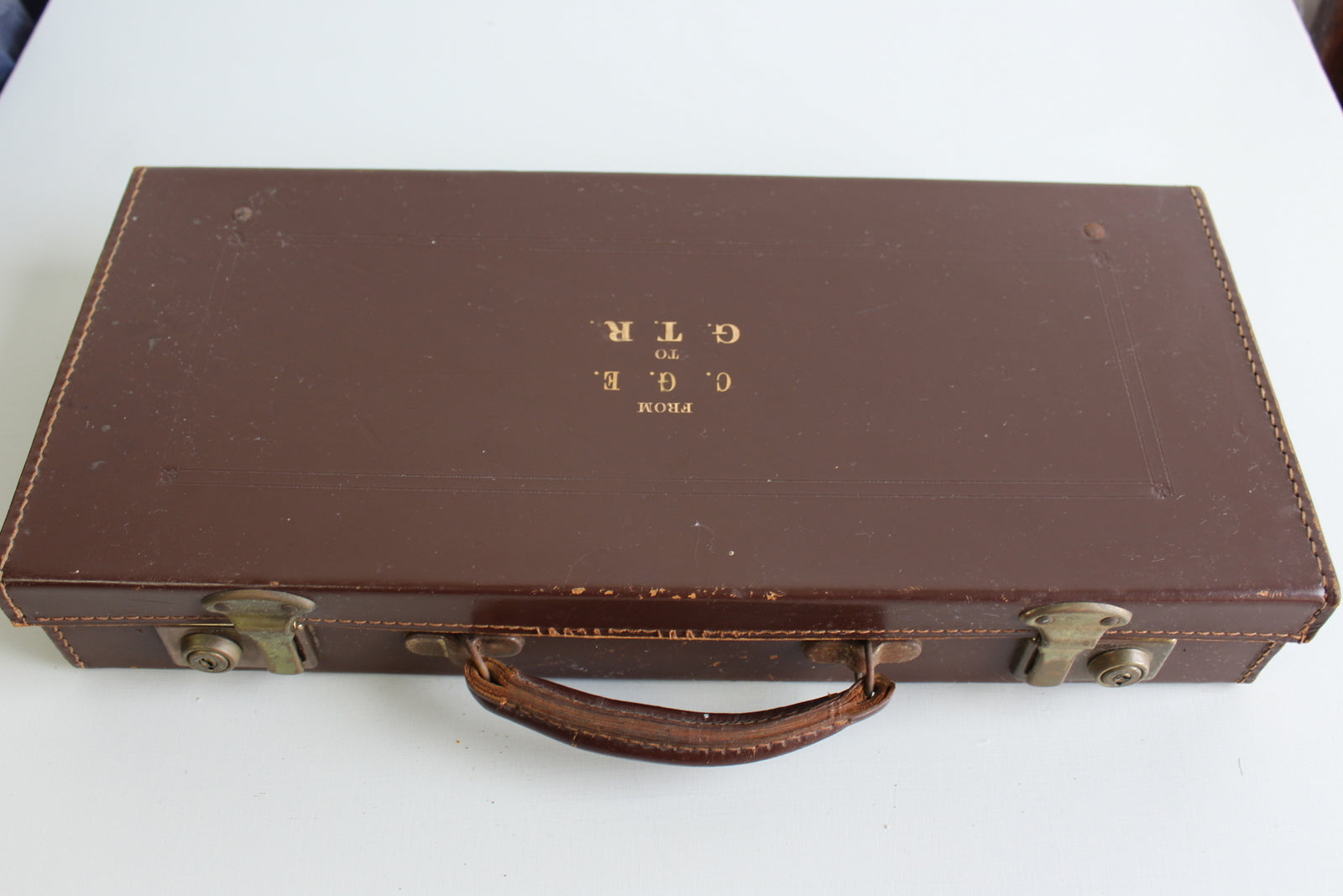 Vintage Brown Leather Case - Kernow Furniture