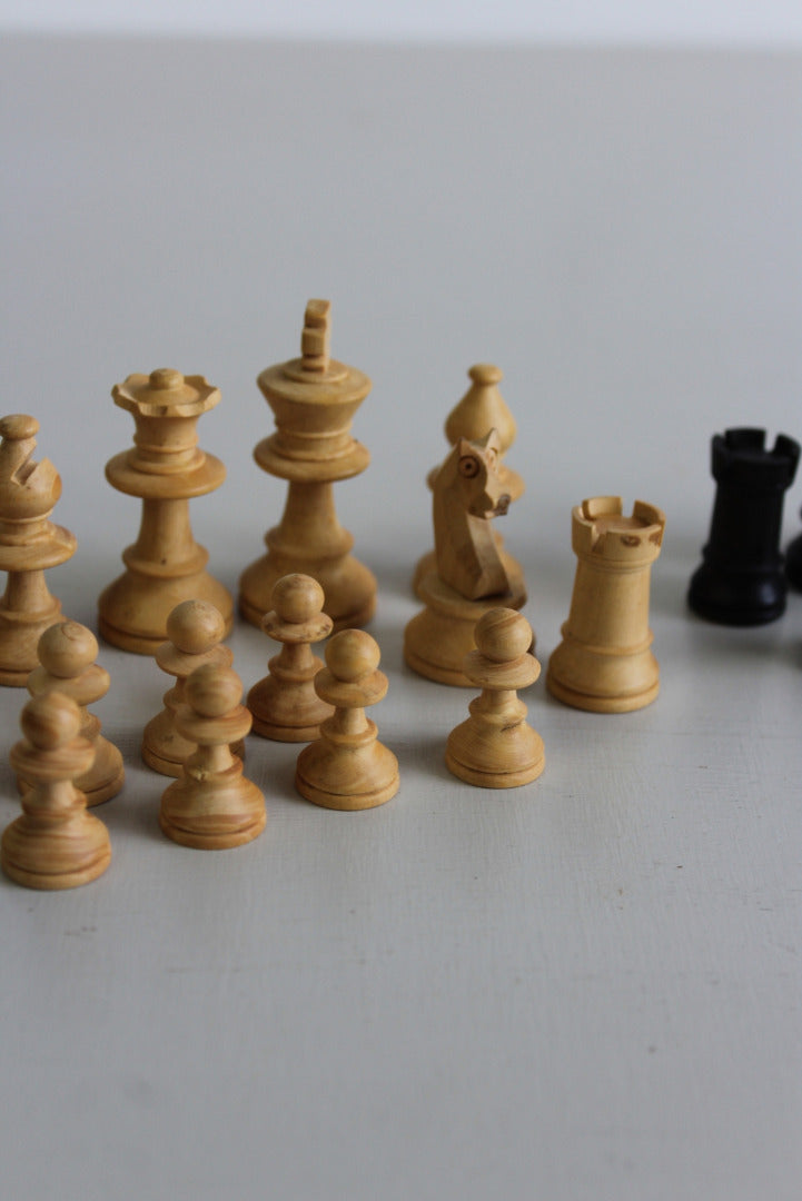 Vintage Wooden Chess Set - Kernow Furniture