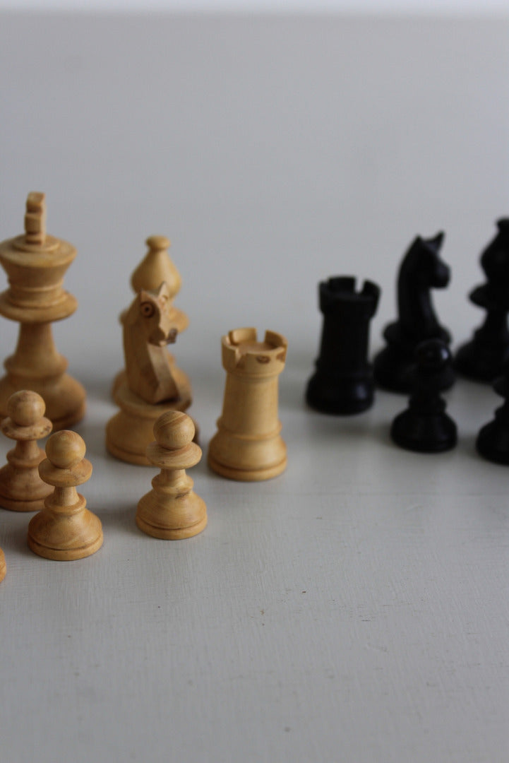 Vintage Wooden Chess Set - Kernow Furniture