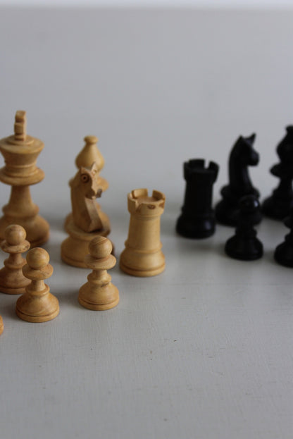 Vintage Wooden Chess Set - Kernow Furniture