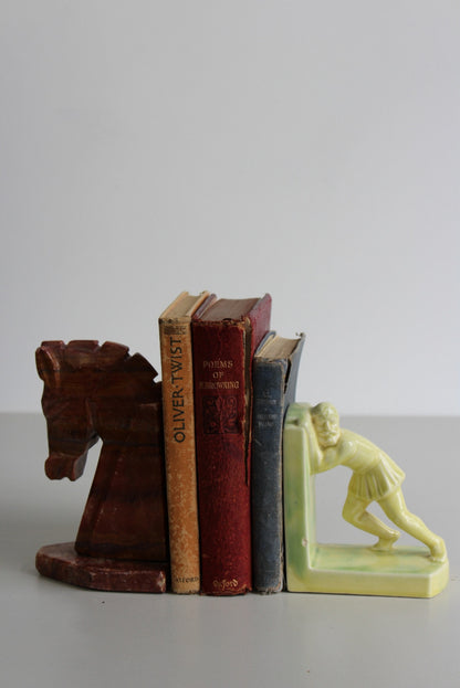 Two Vintage Odd Bookends - Kernow Furniture