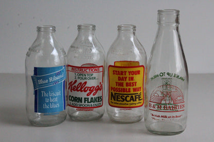 Vintage Glass Pint Milk Bottles - Kernow Furniture