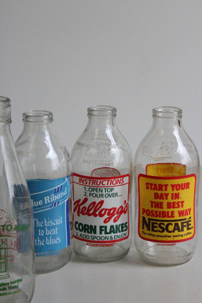 Vintage Glass Pint Milk Bottles - Kernow Furniture