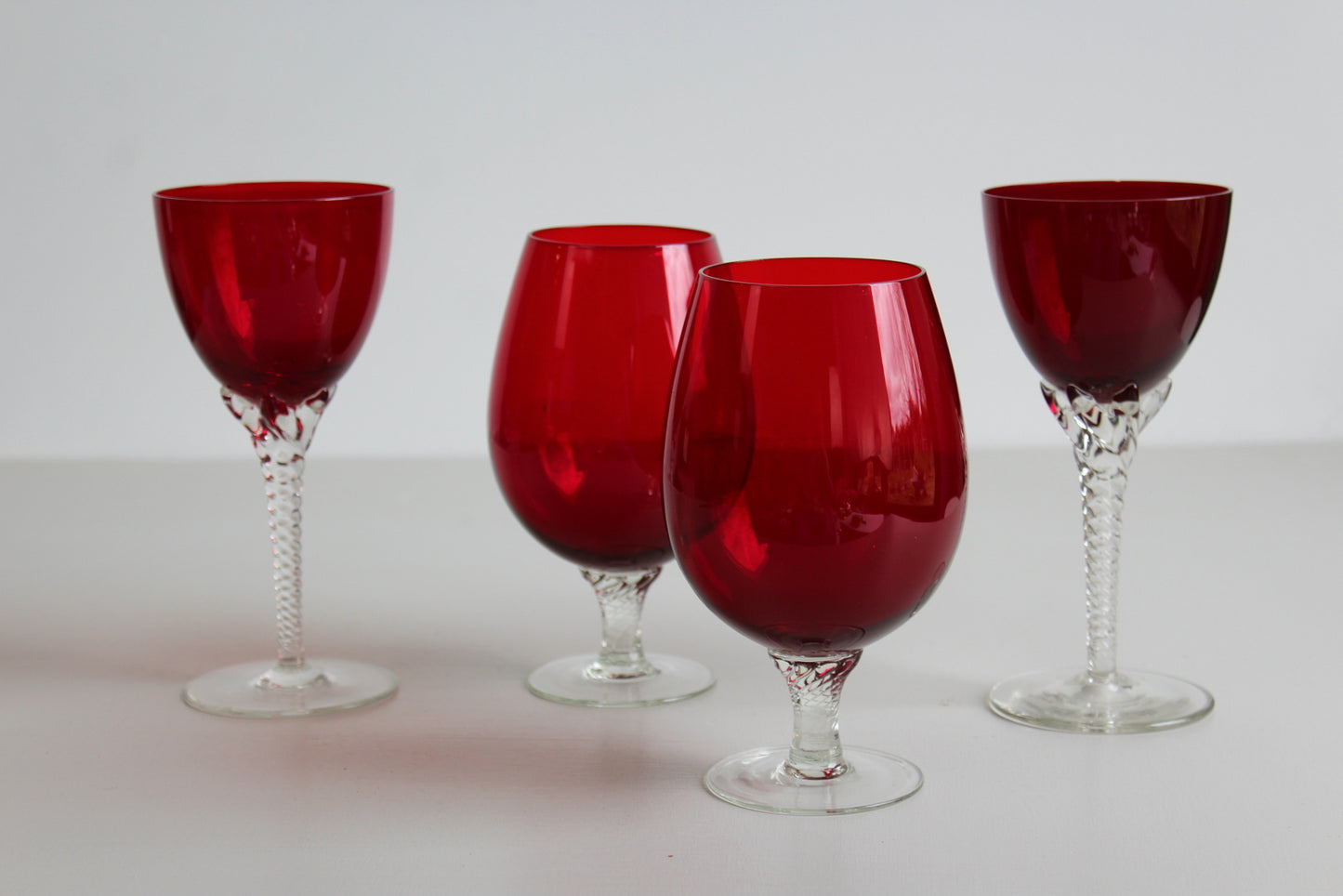 Vintage Retro Ruby Red Glasses - Kernow Furniture