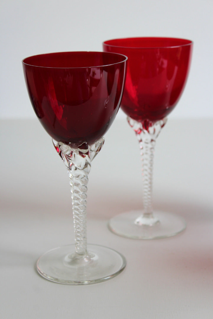 Vintage Retro Ruby Red Glasses - Kernow Furniture