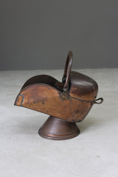 Large Copper Coal Helmet Scuttle - Kernow Furniture