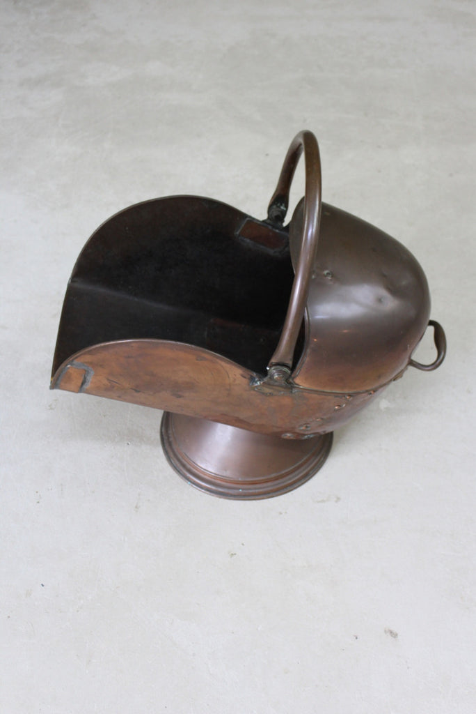 Large Copper Coal Helmet Scuttle - Kernow Furniture