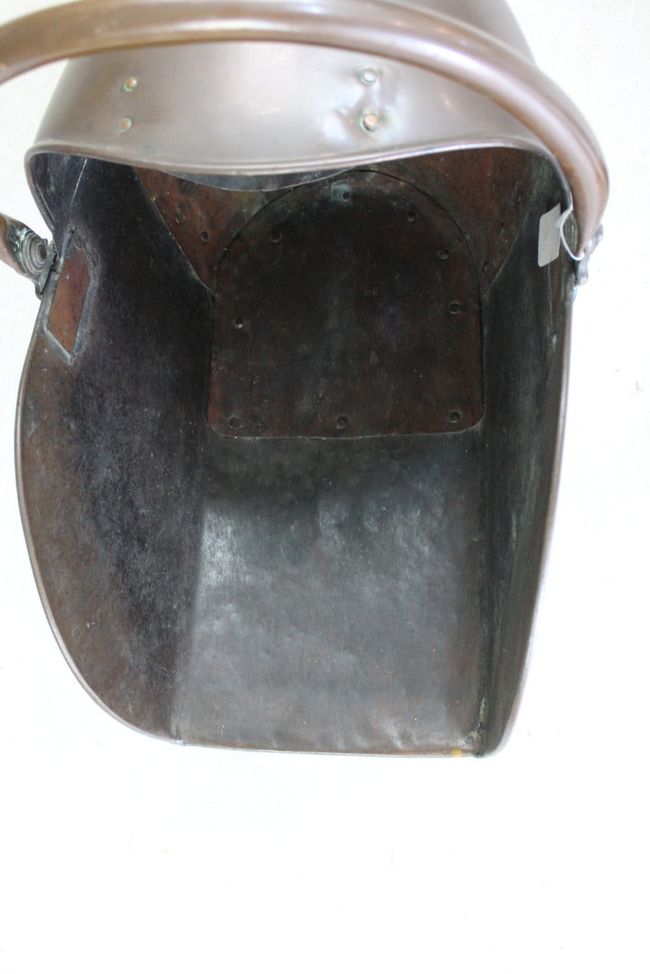 Large Copper Coal Helmet Scuttle - Kernow Furniture