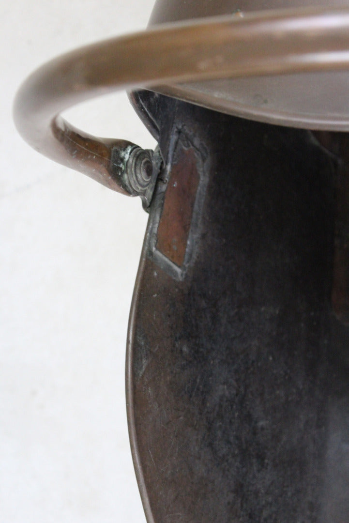 Large Copper Coal Helmet Scuttle - Kernow Furniture