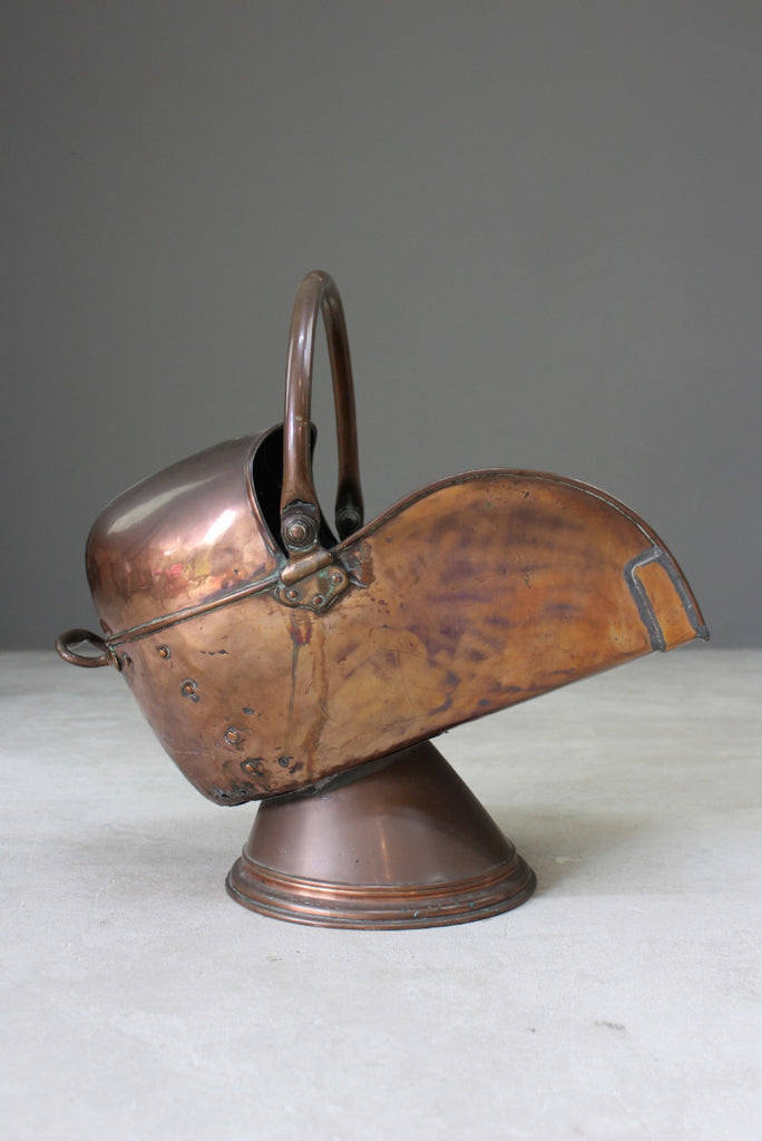 Large Copper Coal Helmet Scuttle - Kernow Furniture