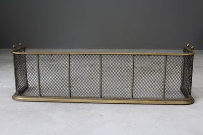 Antique Late Victorian Edwardian Brass Fire Fender - Kernow Furniture