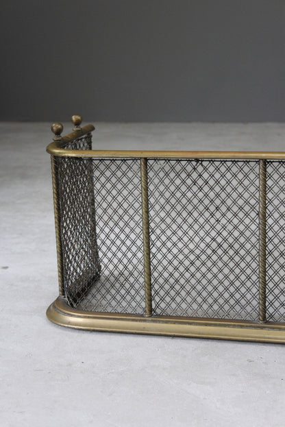 Antique Late Victorian Edwardian Brass Fire Fender - Kernow Furniture