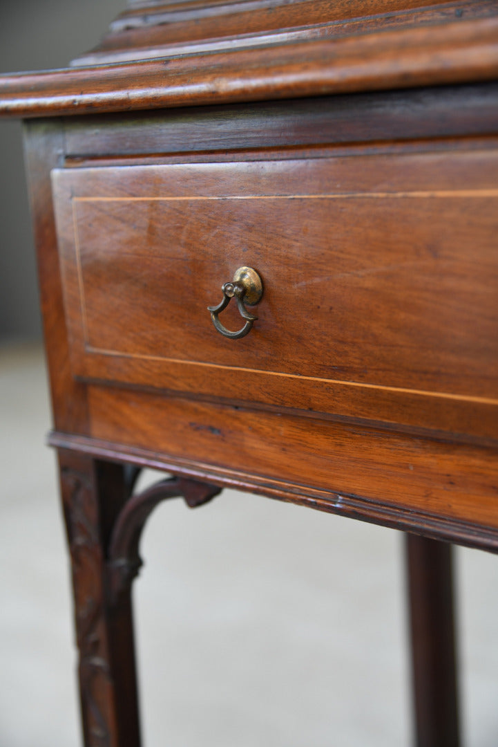 Antique Inlaid Mahogany Cabinet on Stand - Kernow Furniture