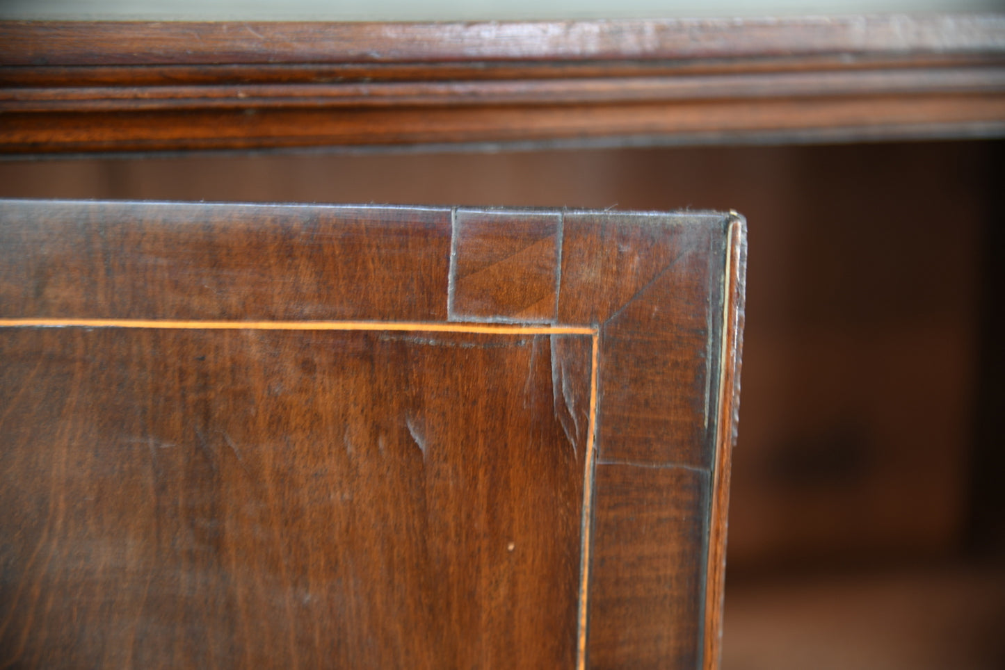 Antique Inlaid Mahogany Cabinet on Stand - Kernow Furniture