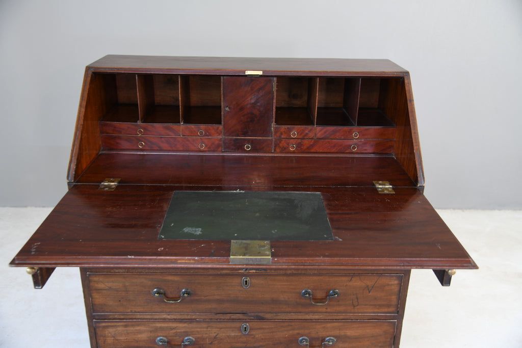 Antique Georgian Mahogany Writing Bureau - Kernow Furniture