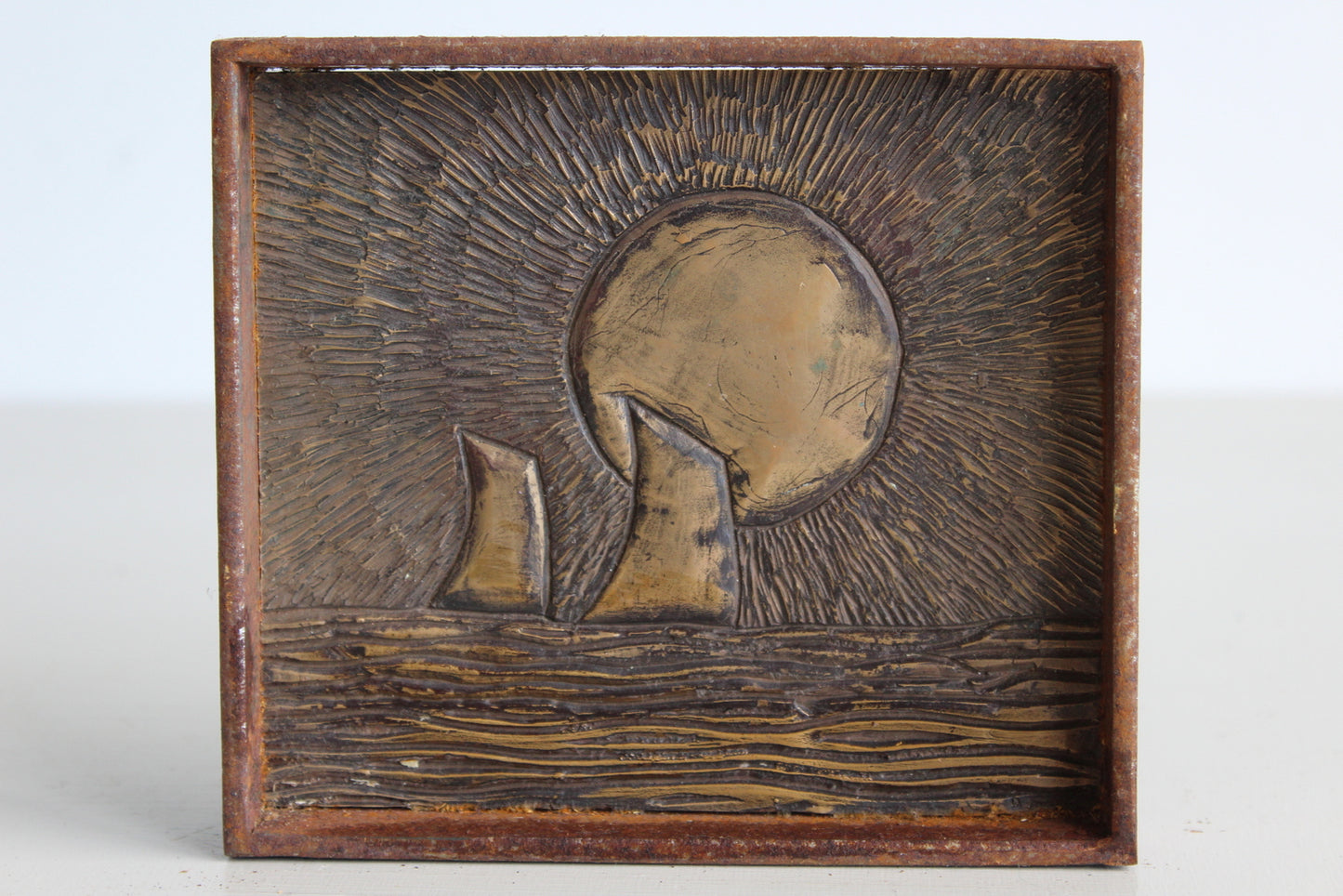 Small Bronze Landscape - Seascape Contemporary Modern Art - Kernow Furniture