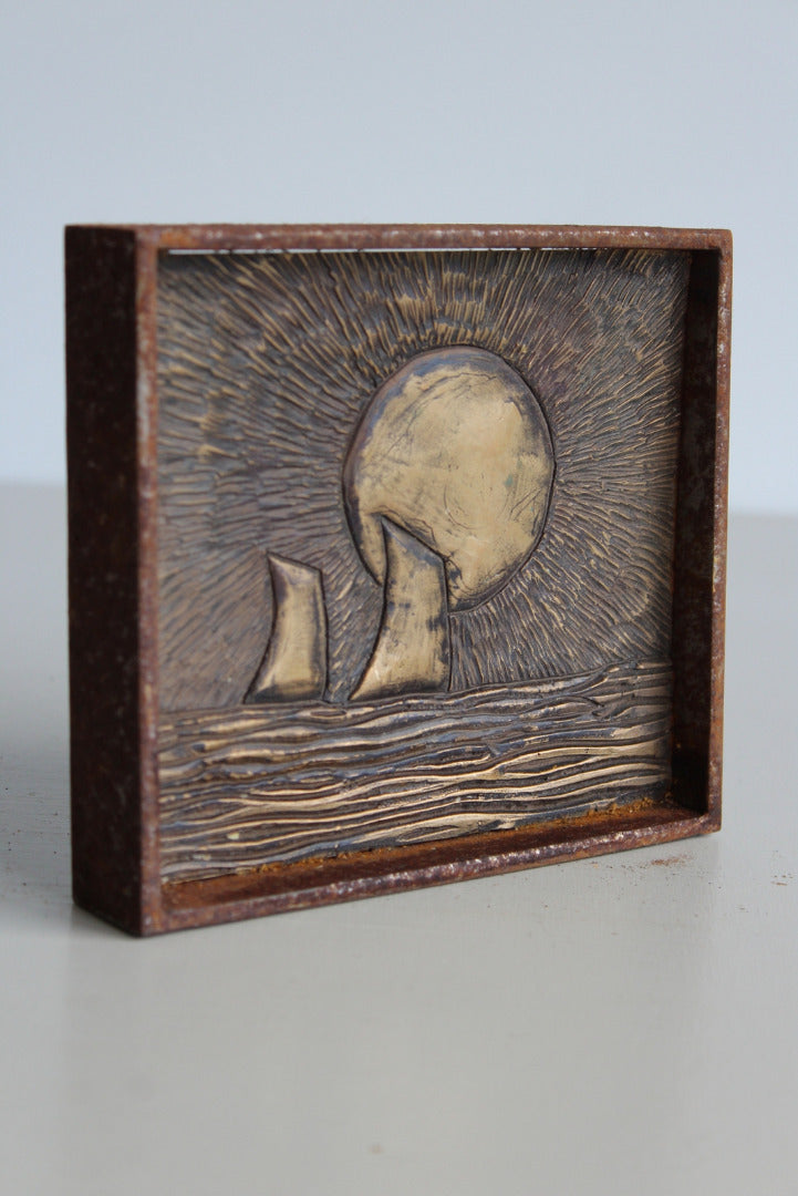 Small Bronze Landscape - Seascape Contemporary Modern Art - Kernow Furniture