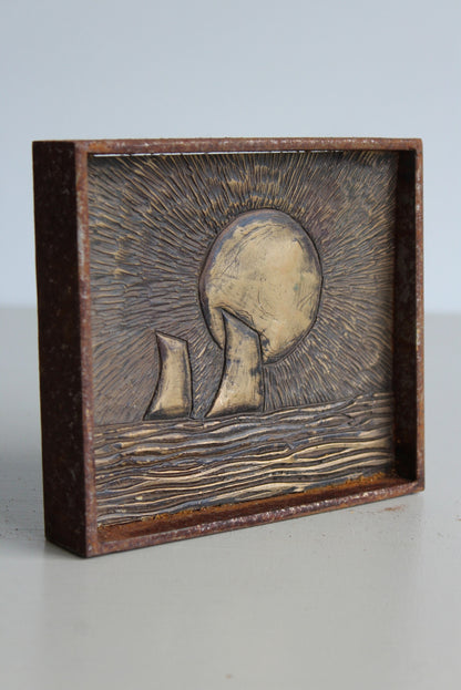 Small Bronze Landscape - Seascape Contemporary Modern Art - Kernow Furniture