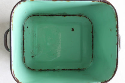 Vintage Green Enamel Bread Bin - Kernow Furniture