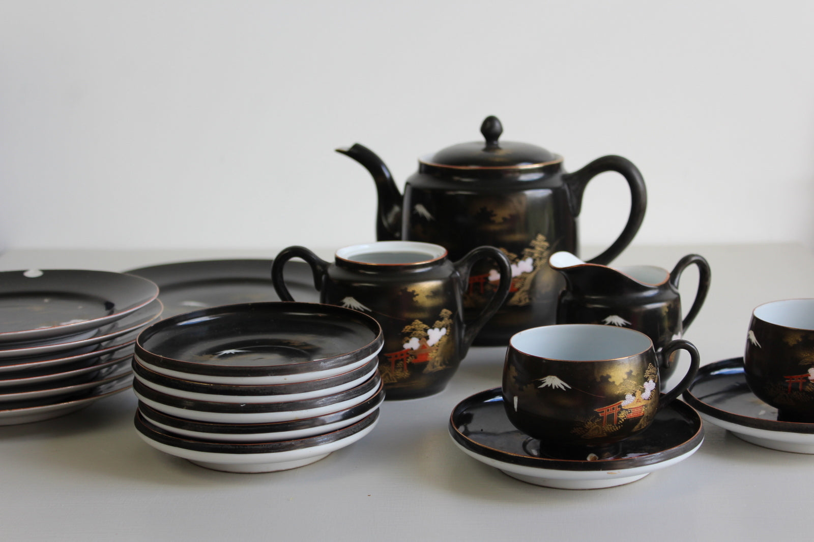 Black Satsuma Part Tea Service - Kernow Furniture