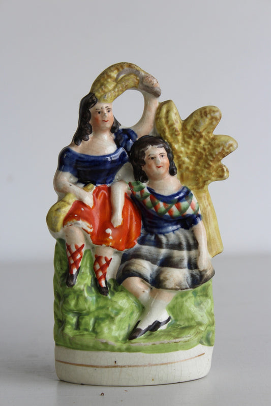 Antique Staffordshire Figures - Scottish Dancers - Kernow Furniture