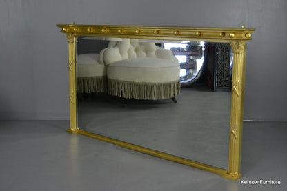 Large Regency Style Overmantle Mirror - Kernow Furniture