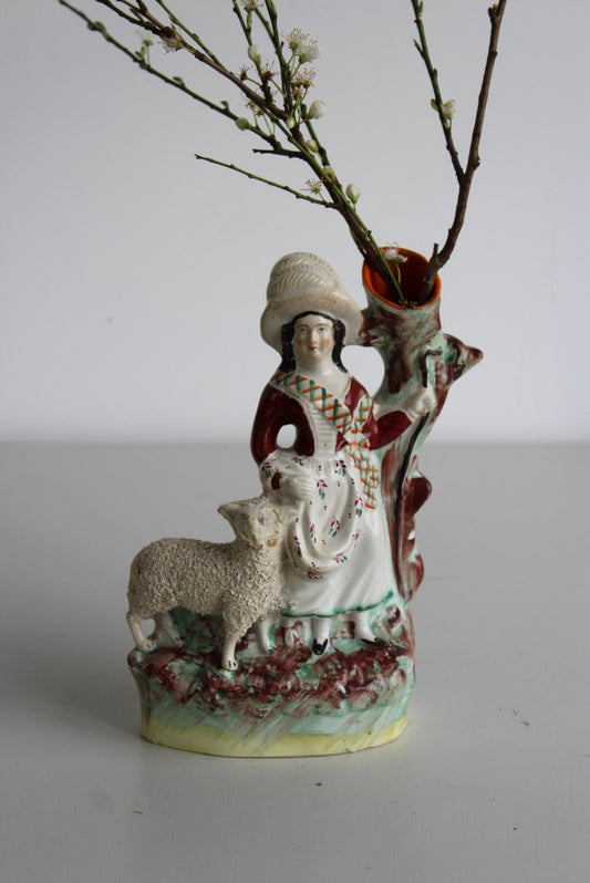 Staffordshire Spill Vase - Little Bo Peep - Kernow Furniture